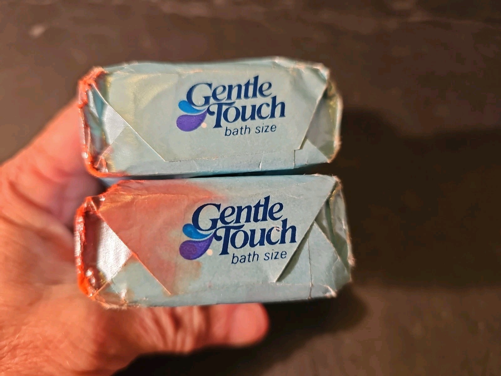 Vintage Gentle Touch Bath Bar with Baby Oil 4.75 Ounce Bar Soap Set of 2 NOS