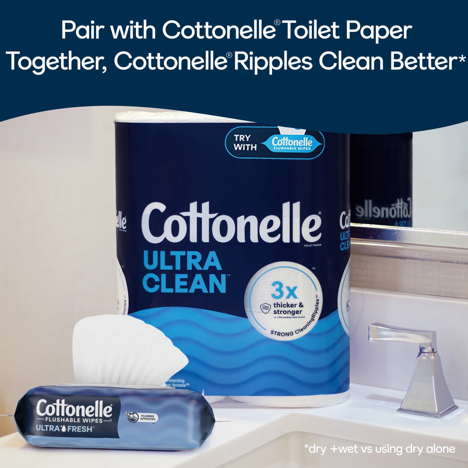 Flushable Wet Wipes Ultra Fresh 4 Packs with Flip Top Lid