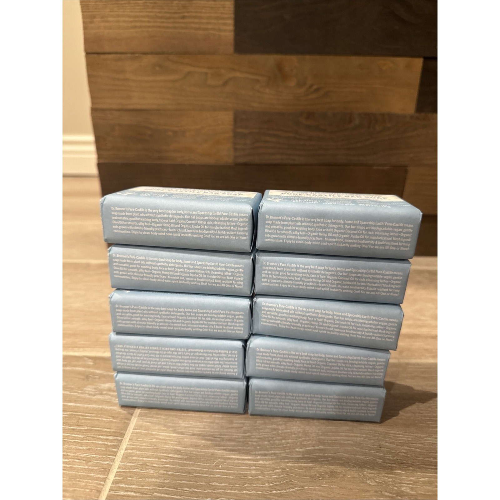 10 Pack Dr Bronner’s All-One Hemp Baby Unscented Pure Castile Bar Soap Organic