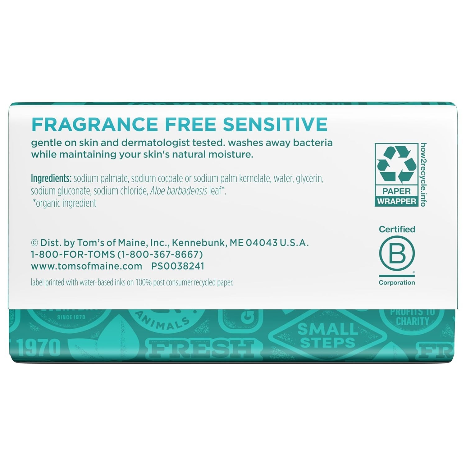 Dermatologist-Tested Tom’s of Maine Fragrance-Free Soap – Pack of 6, 5oz Bars