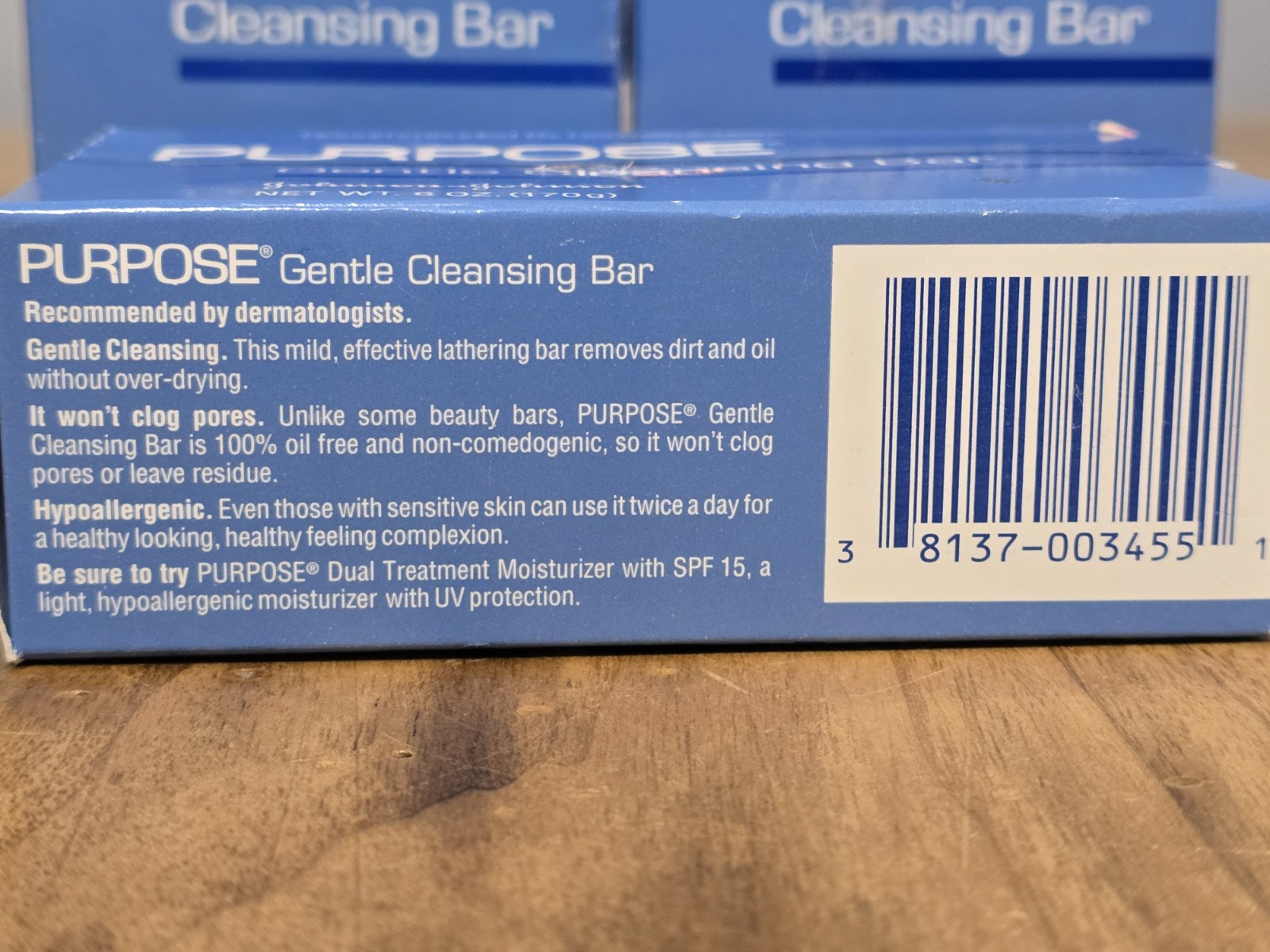 Purpose Gentle Cleansing Oil-Free Hypoallergenic 6 Ounce Pack of 3 Soap Bars NOS