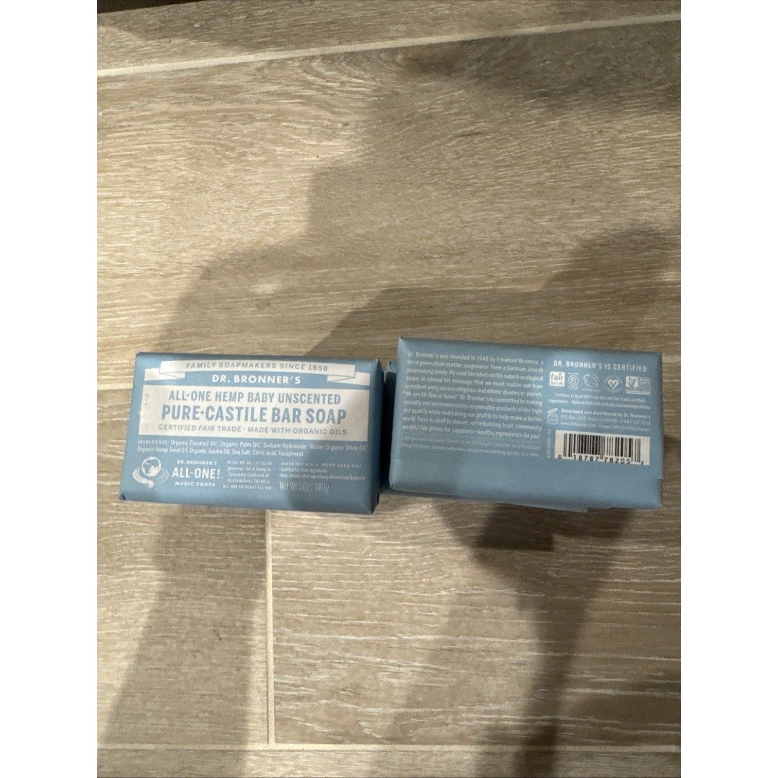 10 Pack Dr Bronner’s All-One Hemp Baby Unscented Pure Castile Bar Soap Organic