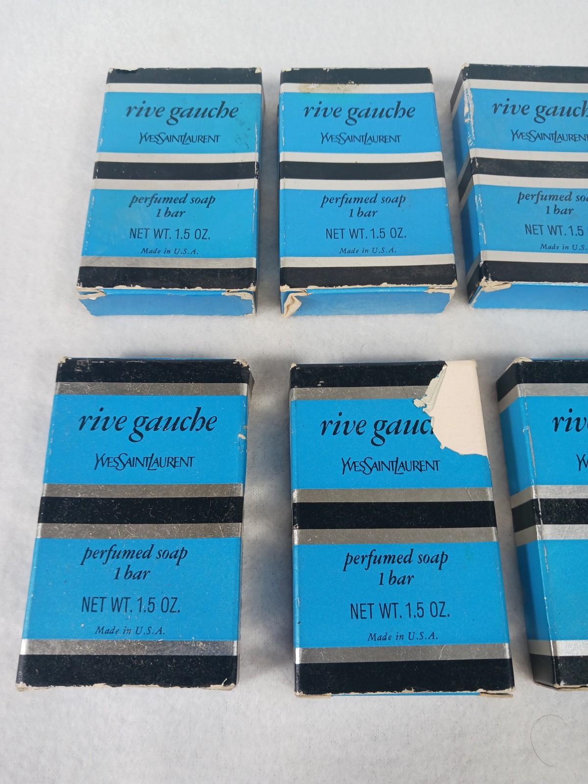 Vintage Yves Saint Laurent YSL Rive Gauche Perfumed Soap 1.5oz Lot 10 Bars NOS