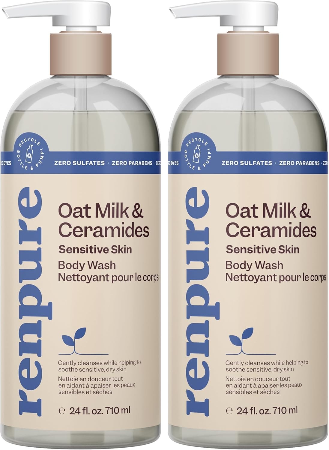 Renpure Oat Milk & Ceramides Body Wash – For Gentle Cleansing & Hydration – For