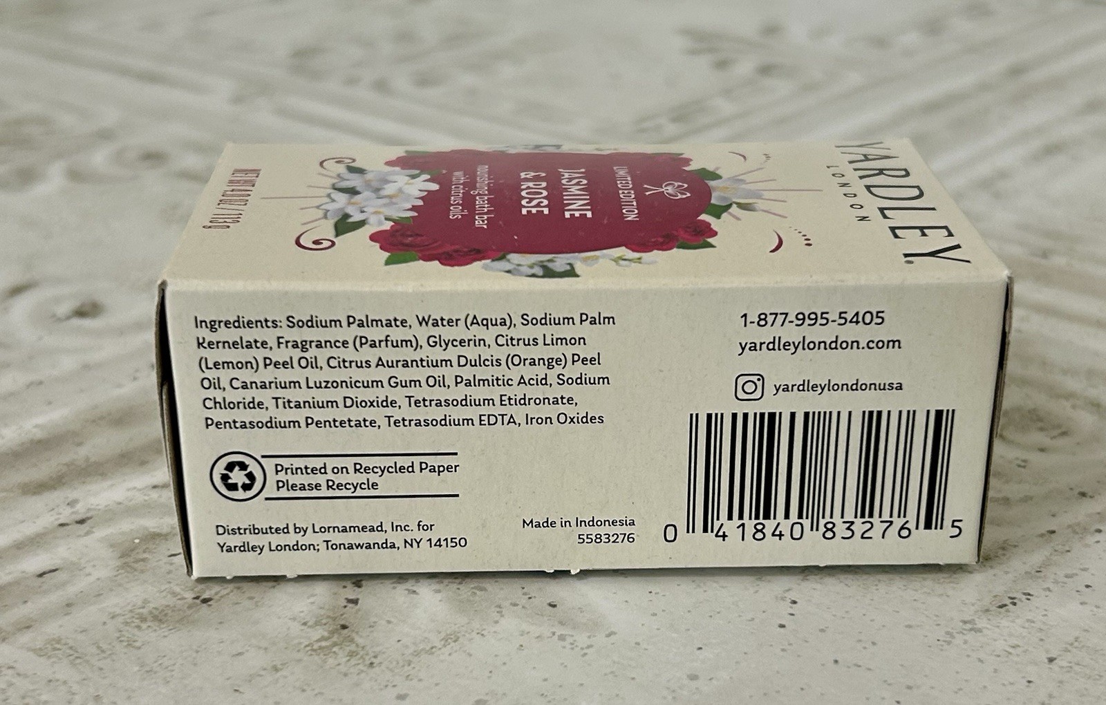 (2) Yardley London Limited Edition Jasmine & Rose Bath Bar Soap 4.0 oz