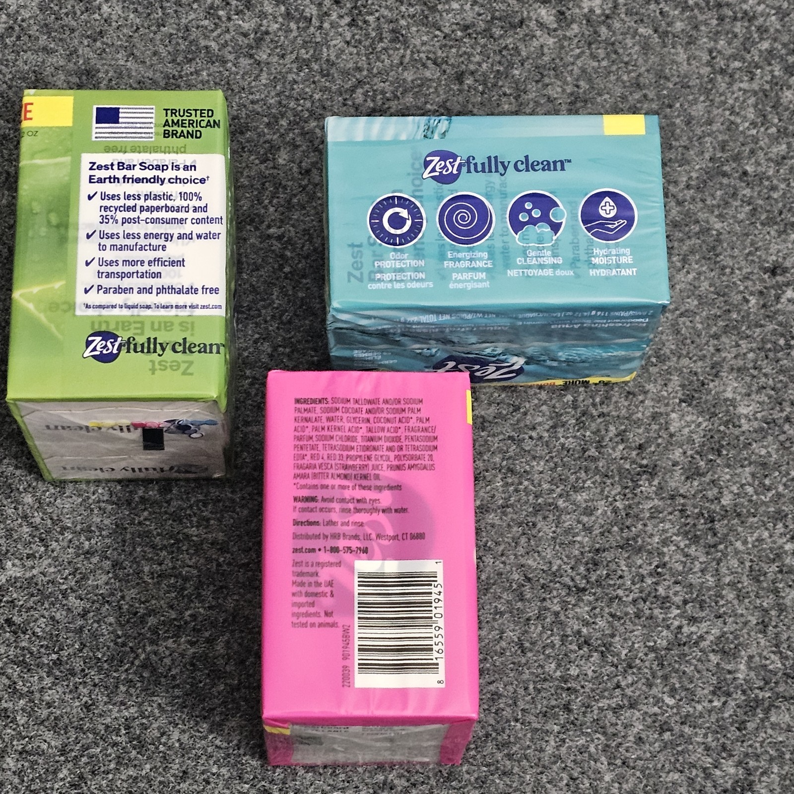 Zest Bar Soap Variety Pack Lot of 3 Soothing Aloe Refreshing Aqua Indulgence…
