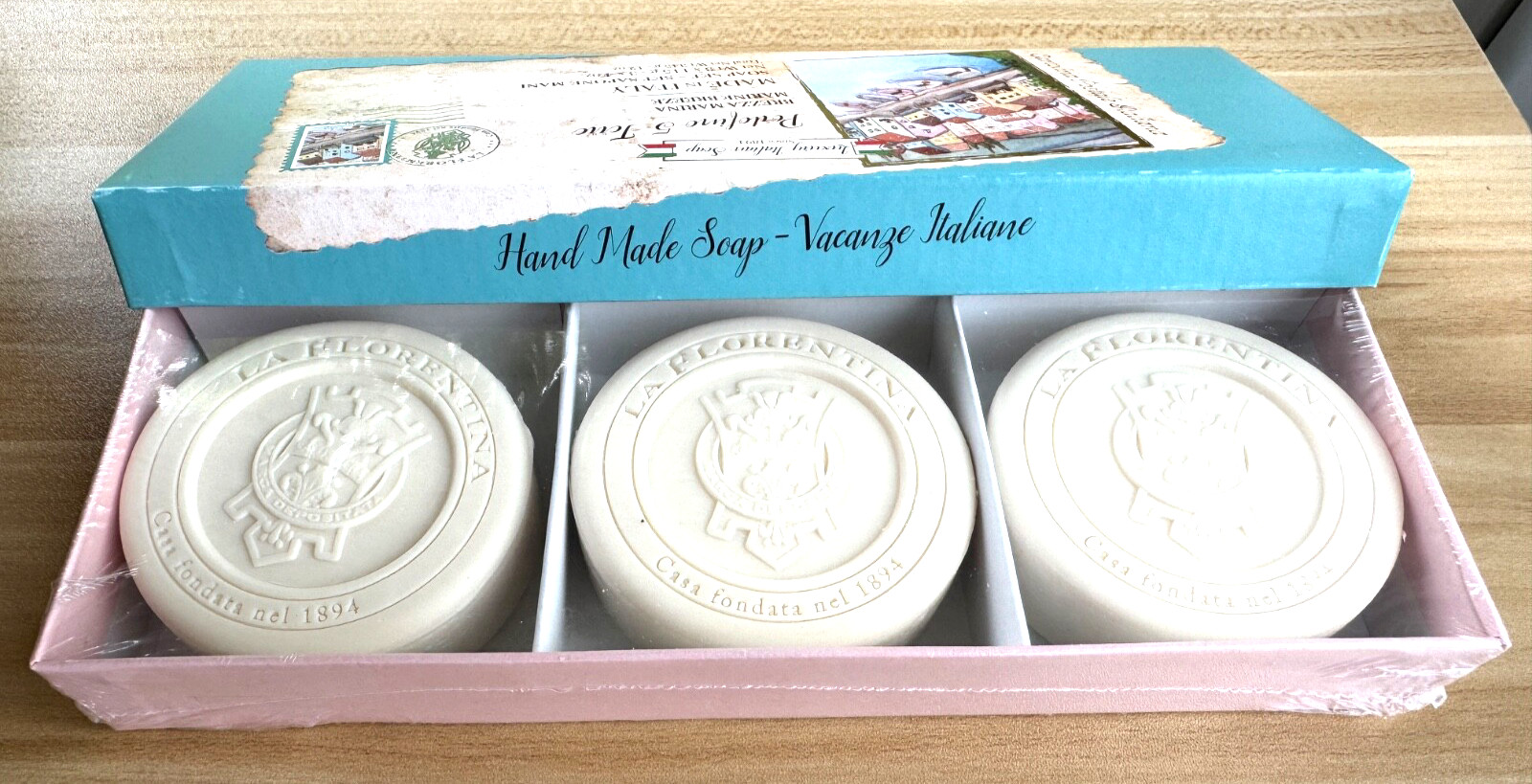 Italian Soaps- Portofino 5 Terre-Marine Breeze-Soap Set of 3 x115g -Made/ Italy