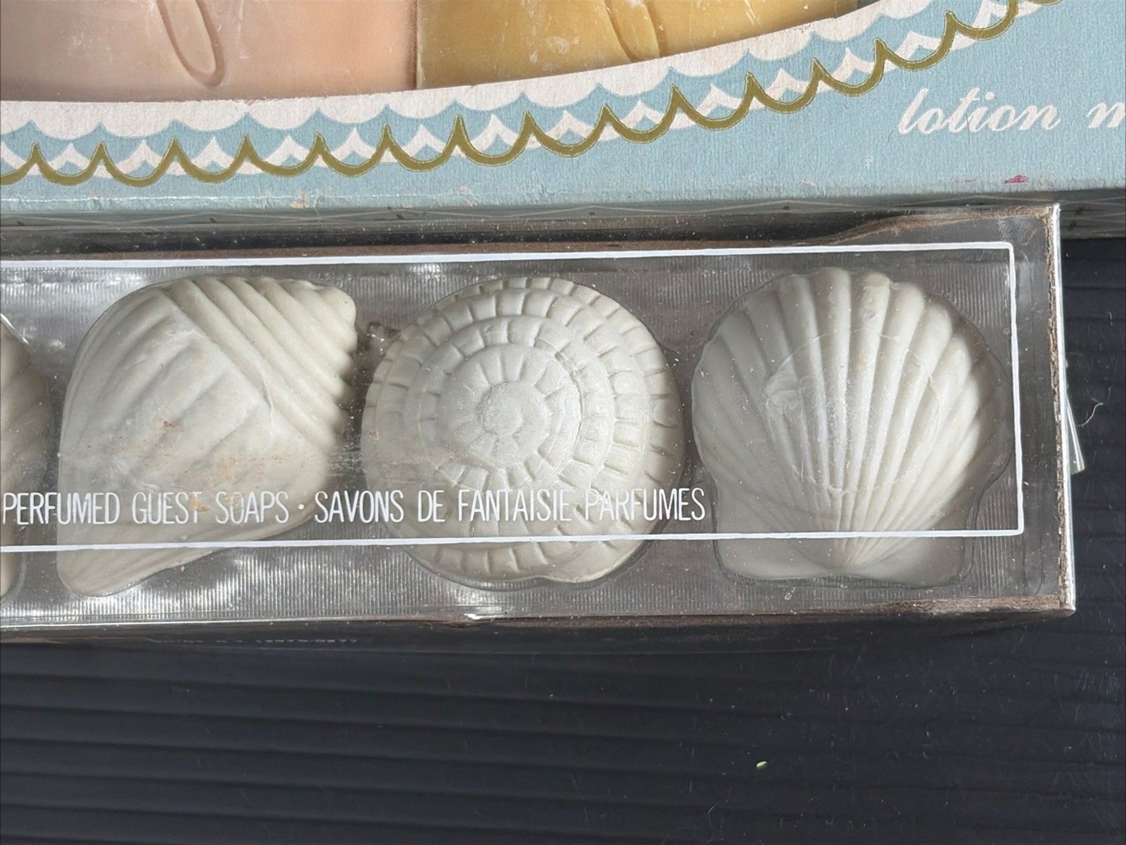 Vintage Rare Jewel Tea Soap Bars (7) And Set Of Sculptural Seashell Soap 1950-80