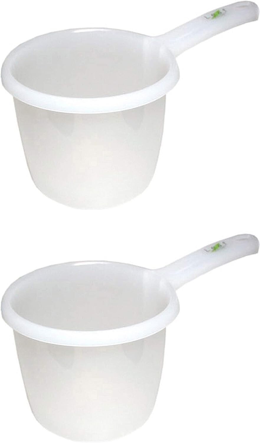 2 Pack Japanese White Plastic Water Ladle Bath Ladle Dipper Made in Japan 3042×2