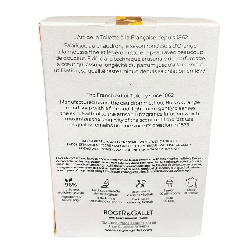 Roger & Gallet BOIS D’ORANGE Savon Parfume Coffret 3x100g, NEW packaging