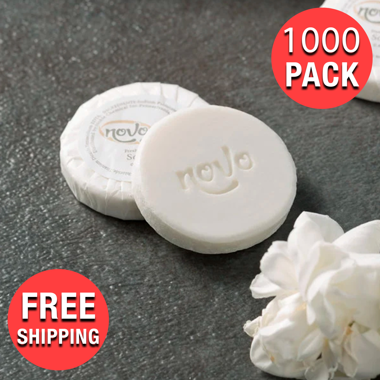 (1000-Pack) 0.42 oz Hotel Motel Wrapped Round White Travel Size Bath Gentle Soap