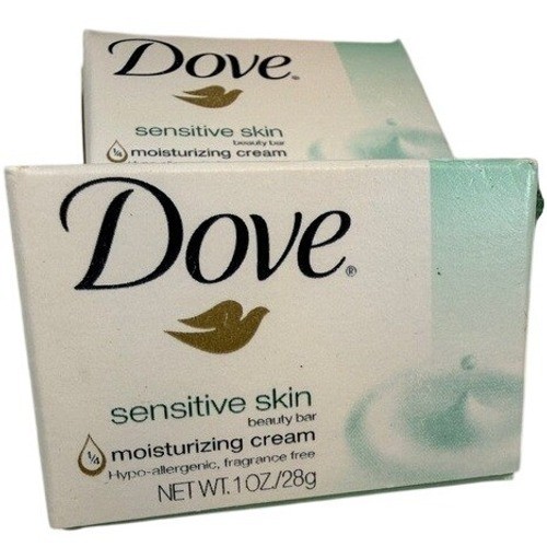 Dove Beauty Bar Sensitive Skin White Fragrance Free 4 Pack 1oz Travel Size