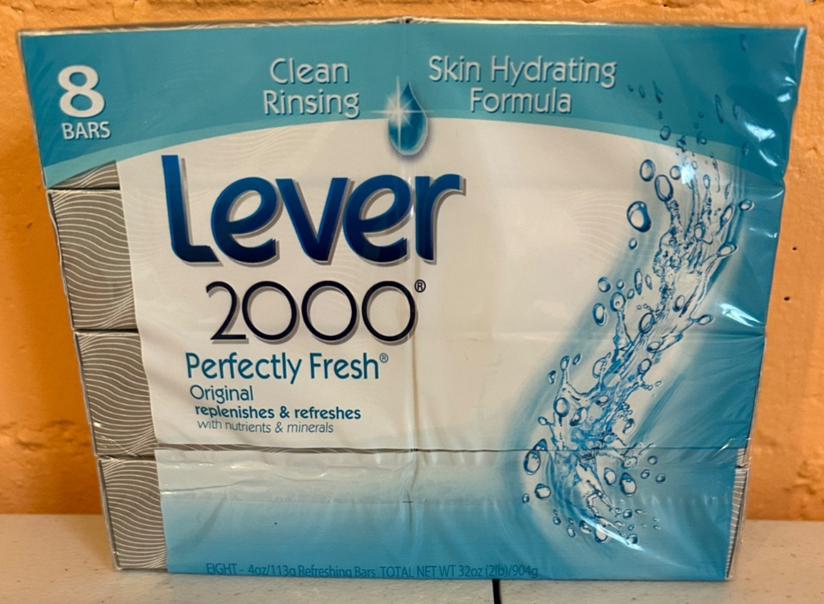 Lever 2000 Perfectly Fresh Original Bar Soap Boxed 4oz Sealed Lot of 8 Brand New