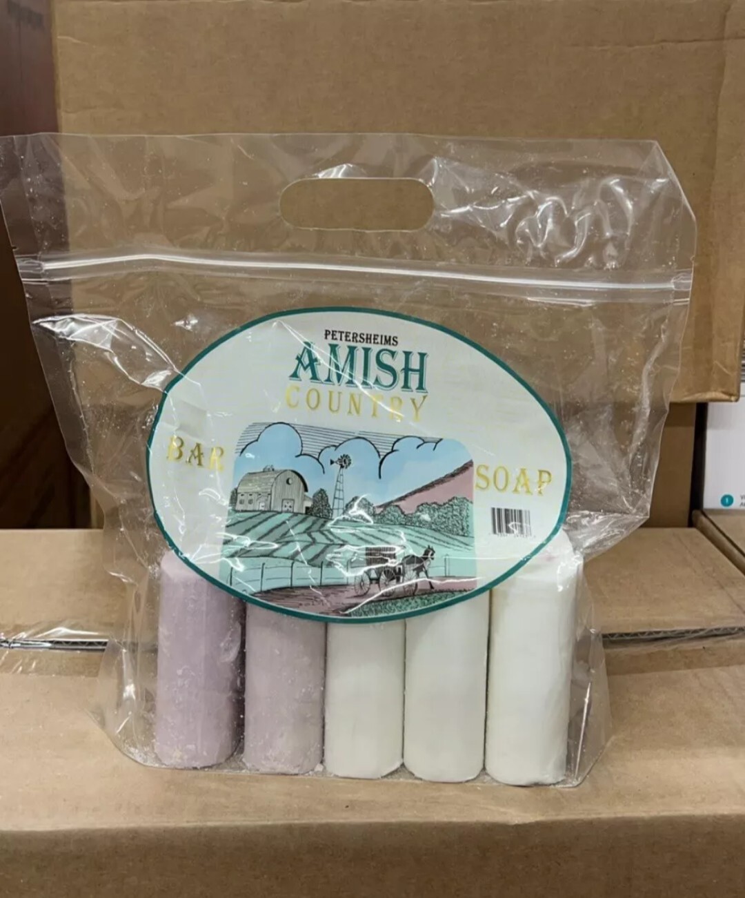 New Amish Country Bar Soap (Pack of 5) HUGE 7 oz Bars (5 Bars) Green & Orangish