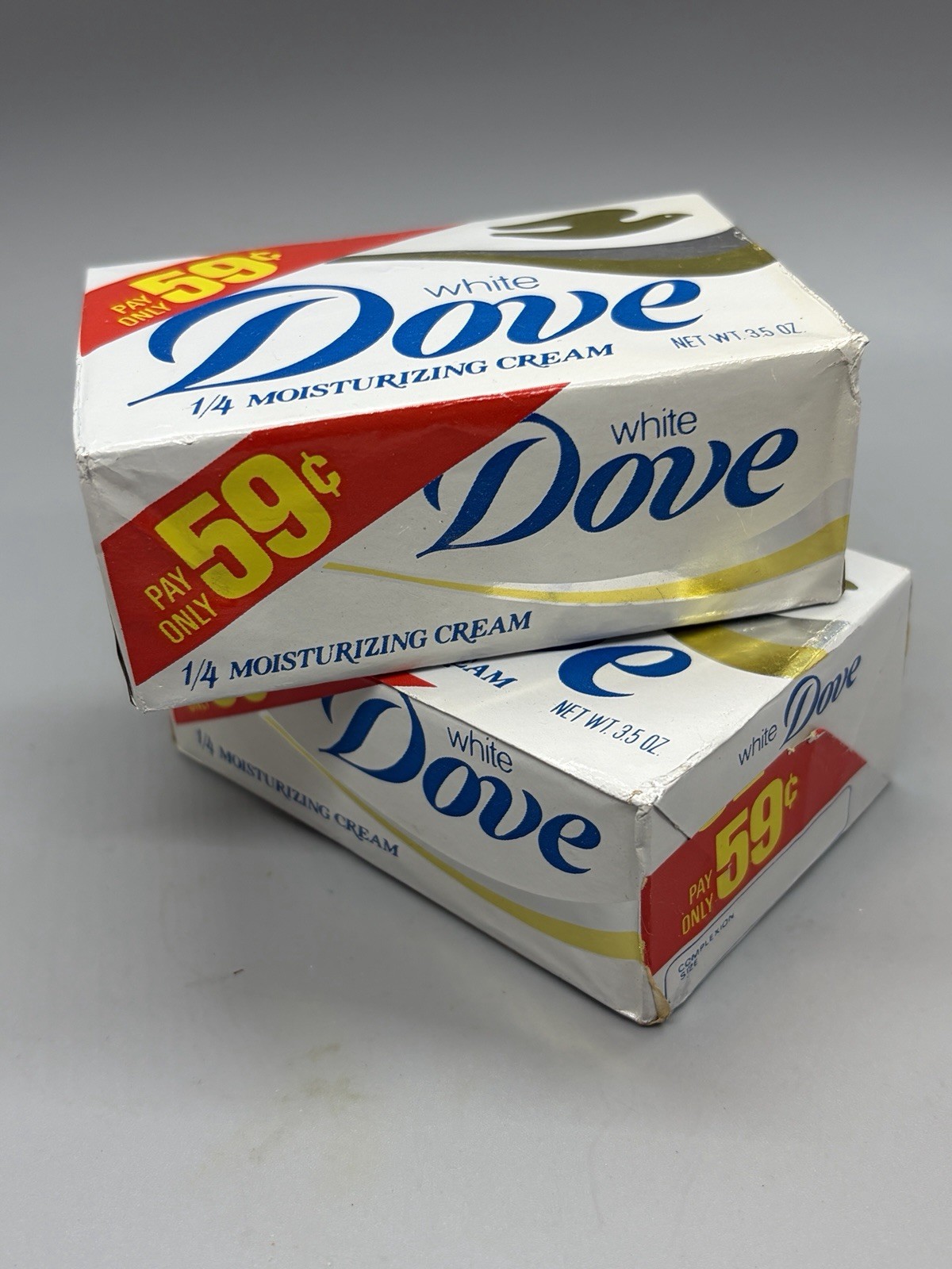 NEW (2) Dove Beauty Bar Soap White Bath Size 3.5 oz Vintage 90s SEALED