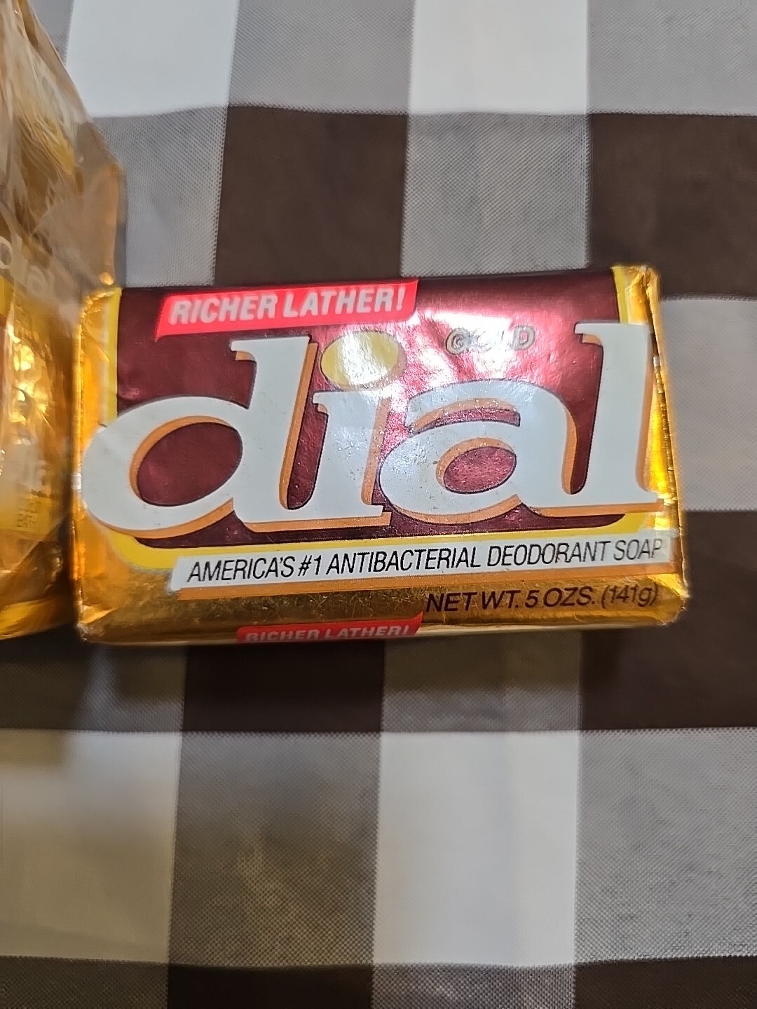 NEW 4-5 Oz. Bar Pack Vintage Dial Gold Bath Size Bars Soap Gold Foil Wrapper