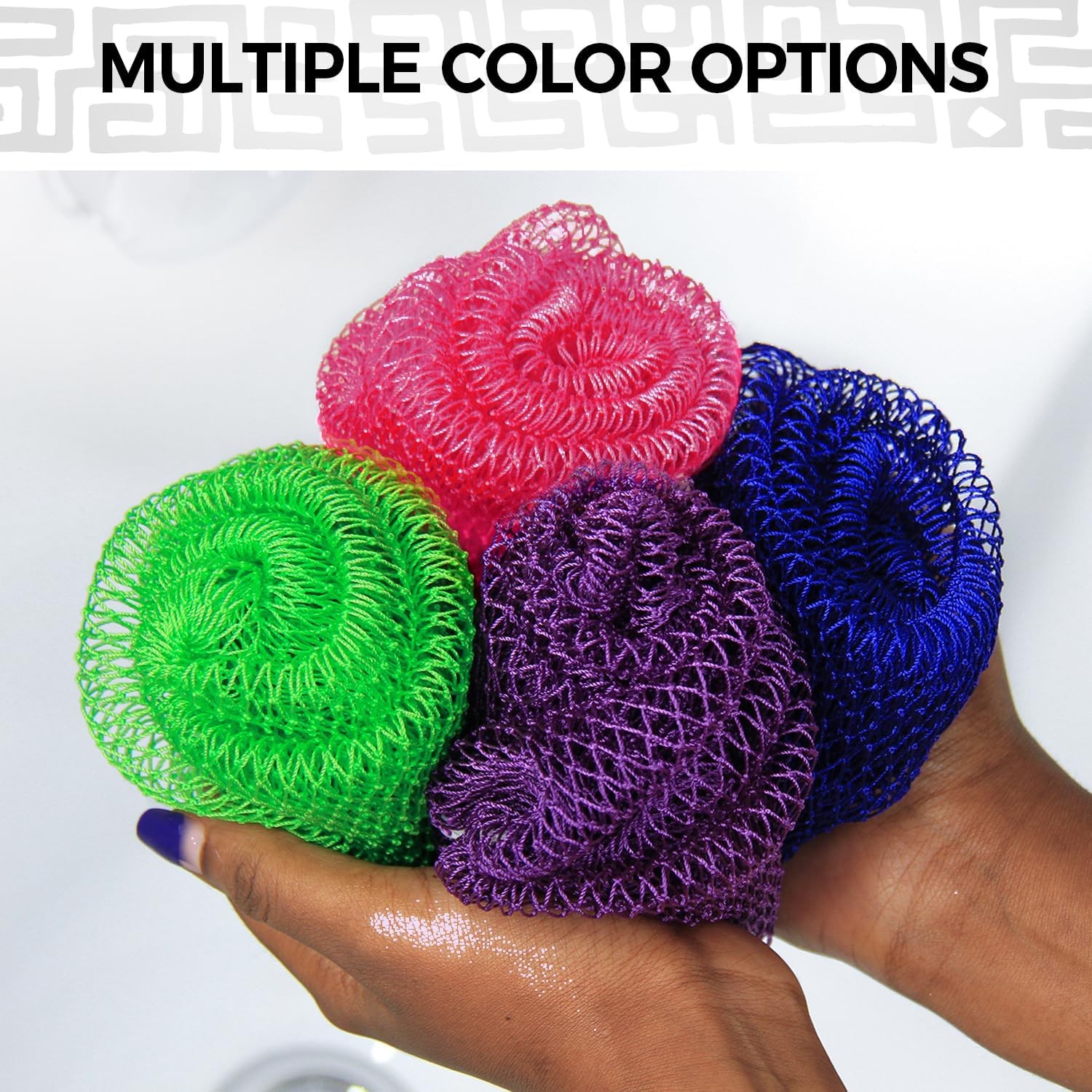African Net Sponge Authentic – 2 Pieces Loofah Exfoliating Body Purple & Pink