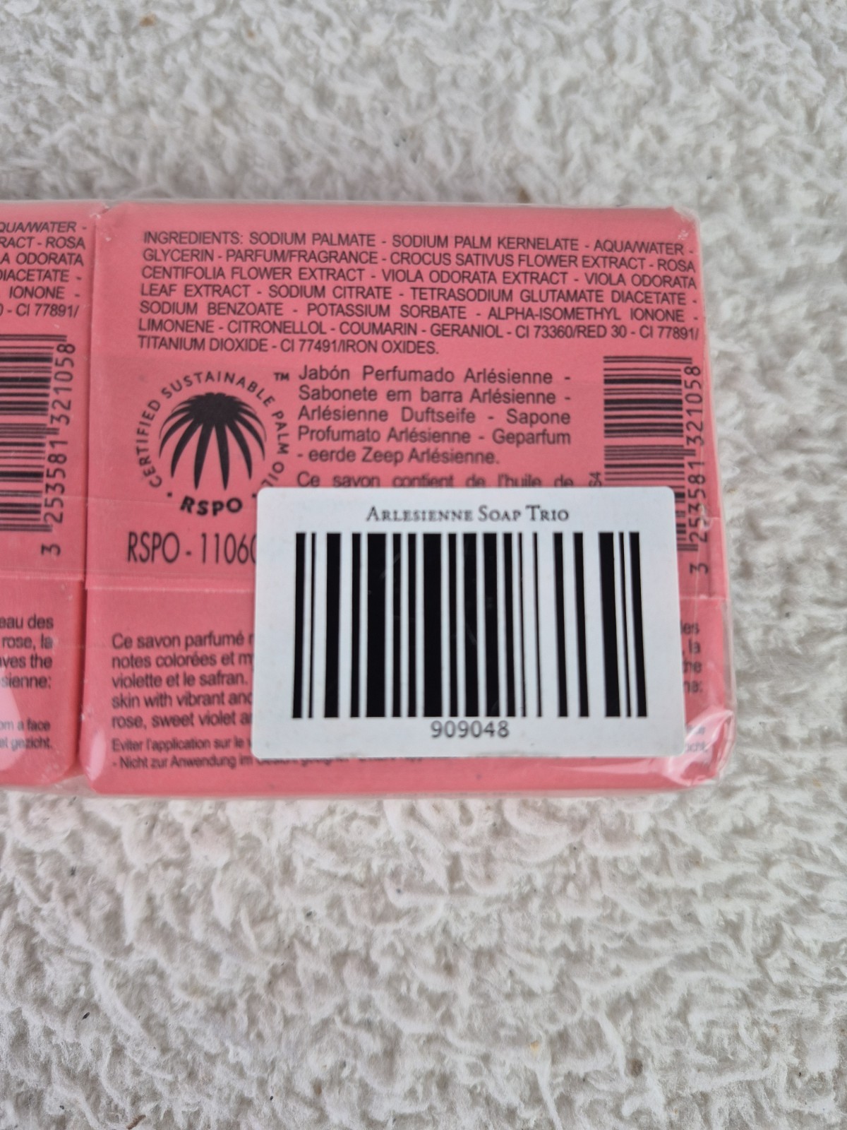 3 Pack L’Occitane Arlésienne Perfumed Soap bars NEW Floral Rose Saffron Violet