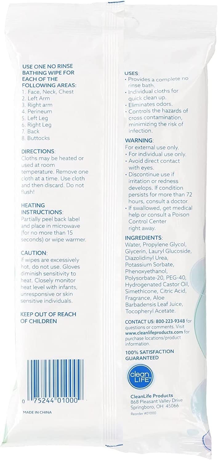 Cleanlife Bathing Wipes (12 Packs of 8) – 96 Disposable Body Wipes | Cleansin…