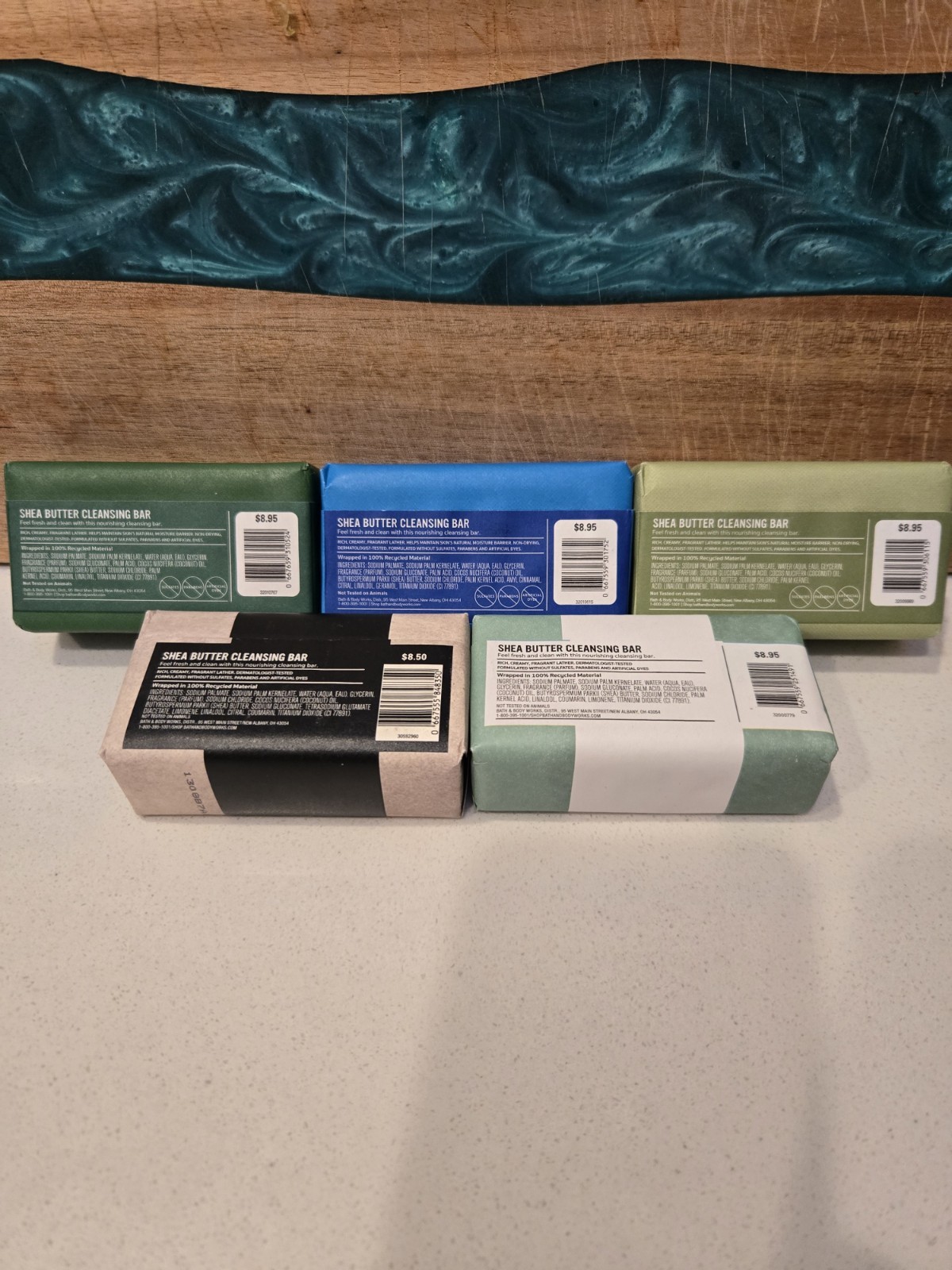5 BATH & BODY WORKS SOAP BARS Beathe Deep COBALT COVE White TEA SAGE Alpine Path
