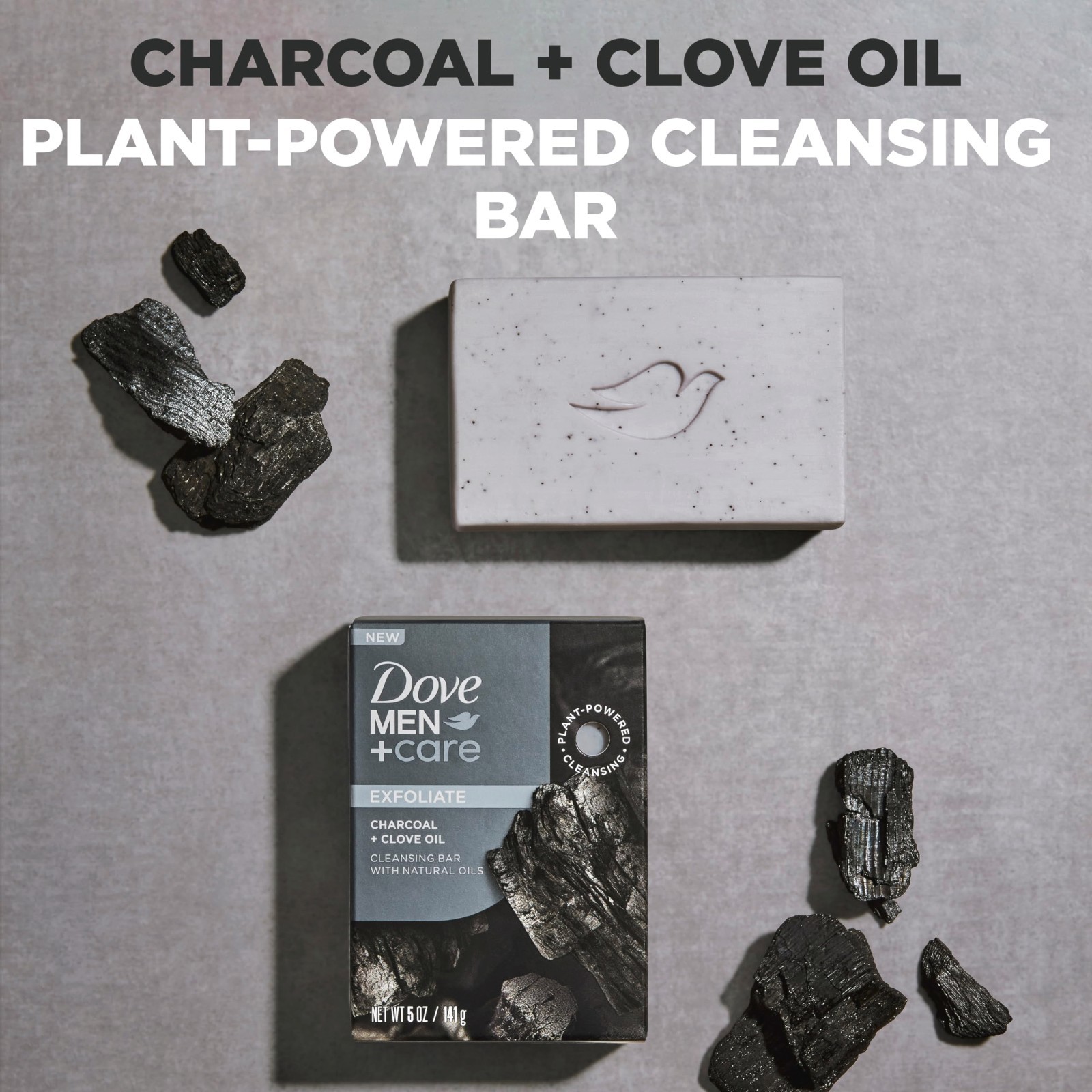 Cleansing Bar Soap 4 Count – Charcoal & Clove Oil, 4-in-1 Hair, Body, Face & Sha