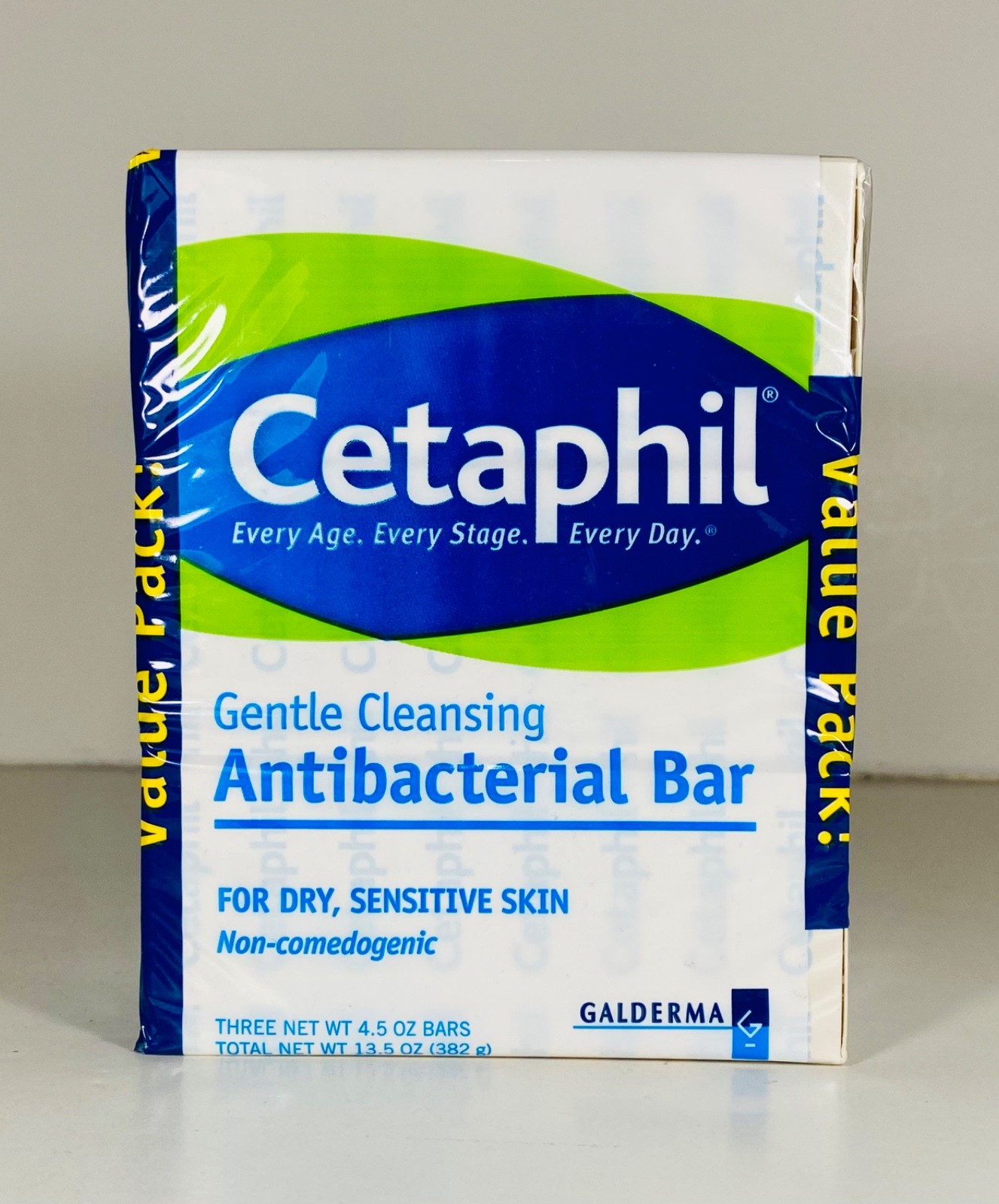 Cetaphil Gentle Cleansing Antibacterial Bar for Dry, Sensitive Skin, 3 Bars, HTF