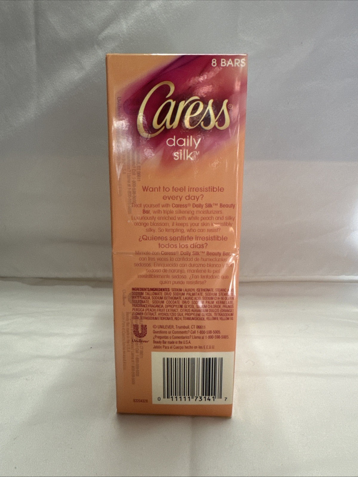Caress Daily Silk Beauty Bar White Peach Orange Blossom 4 Ounce Pack Of 8