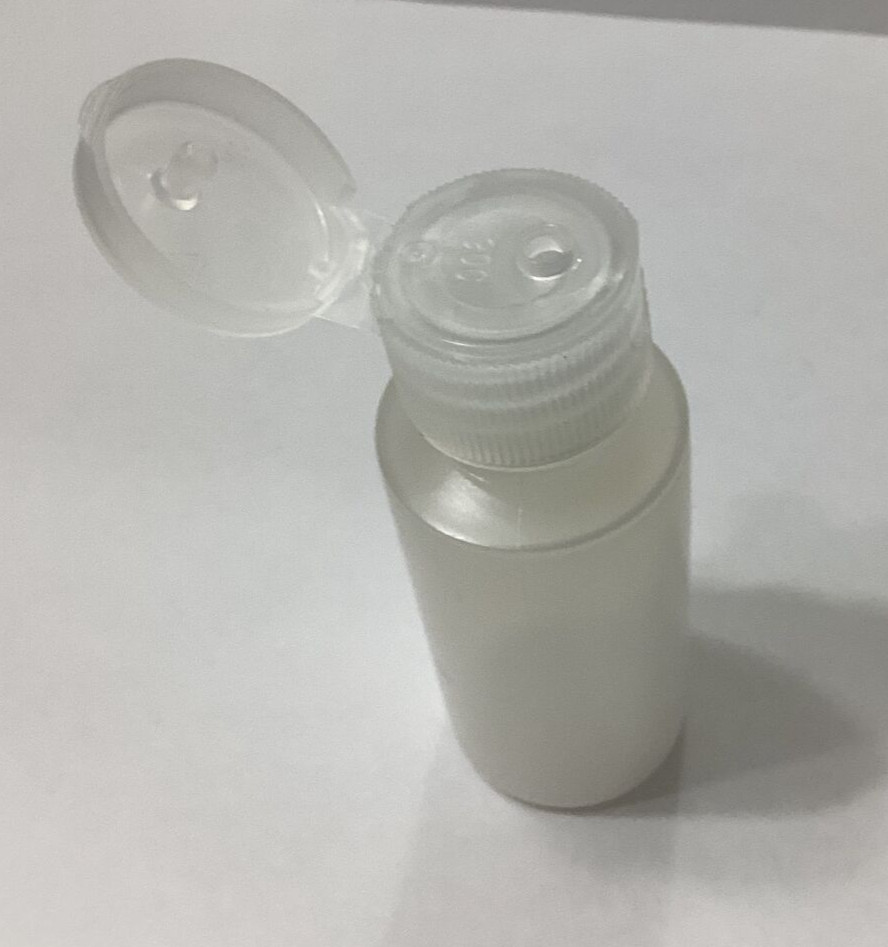 NEW 1 oz Natural LDPE Plastic Cylinders with Natural Ribbed Snap Caps – qty 48