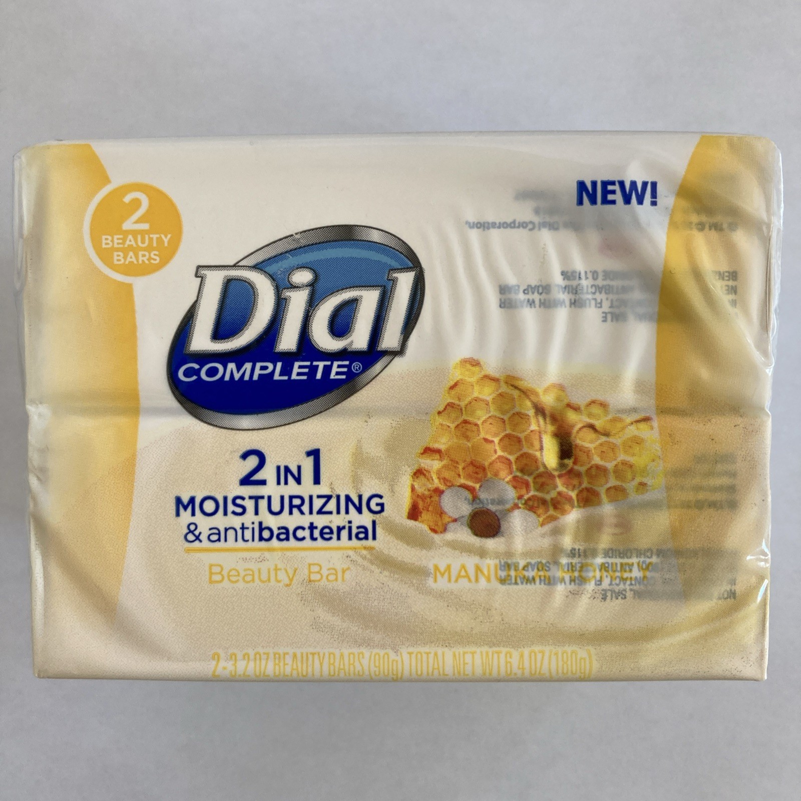 Dial Complete 2 in 1 Antibacterial Manuka Honey 3.2 oz Beauty Bars Pack Of 2