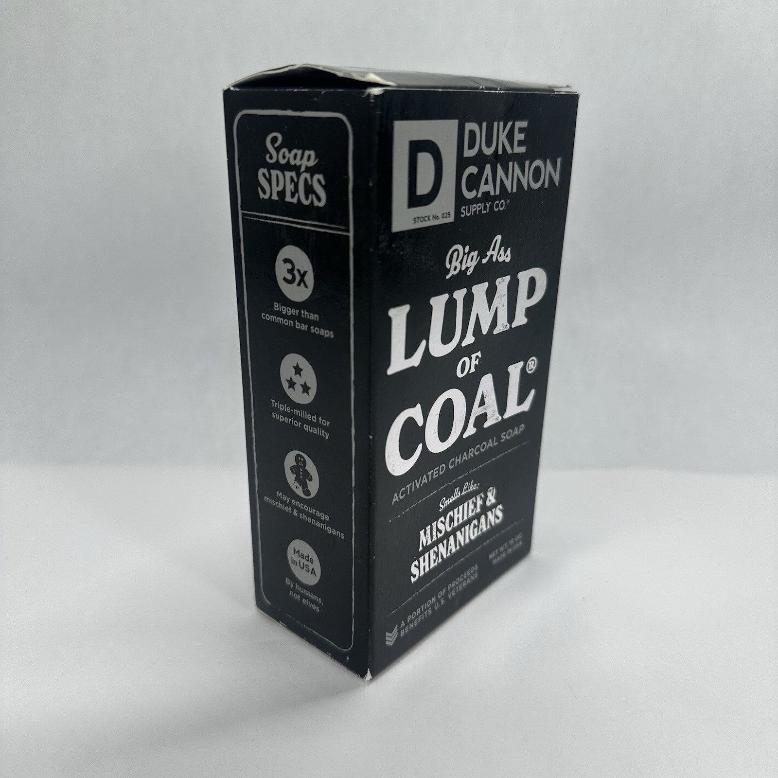 Duke Cannon Co. Lump Of Coal Charcoal Bar Soap – 10oz Stocking Made in USA