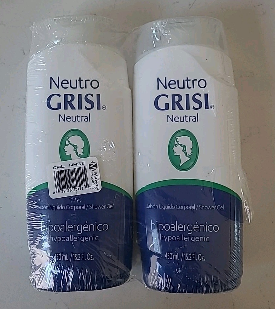 2 Grisi Neutro Neutral Shower Gel Hypoallergenic Body Wash SEALED (B3-G10)