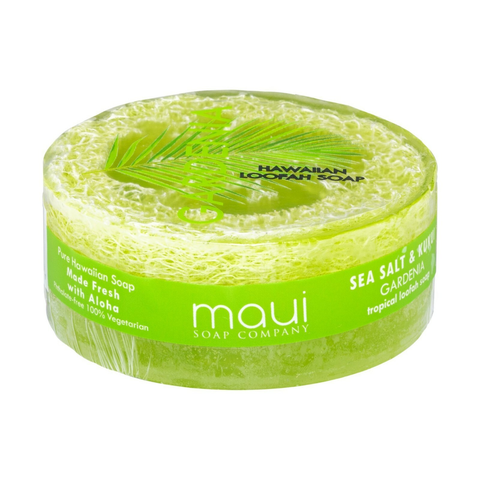 Maui Soap Co Loofah Soap – Gardenia with Sea Salt & Kukui Oil
