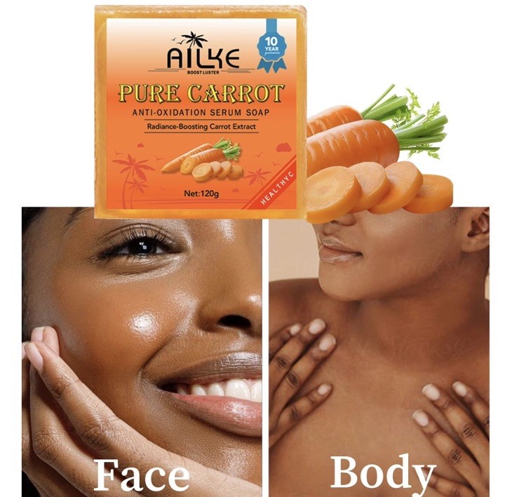 Pure Carrot Soap 120g – Brightening Serum Soap for Face & Body Radiance