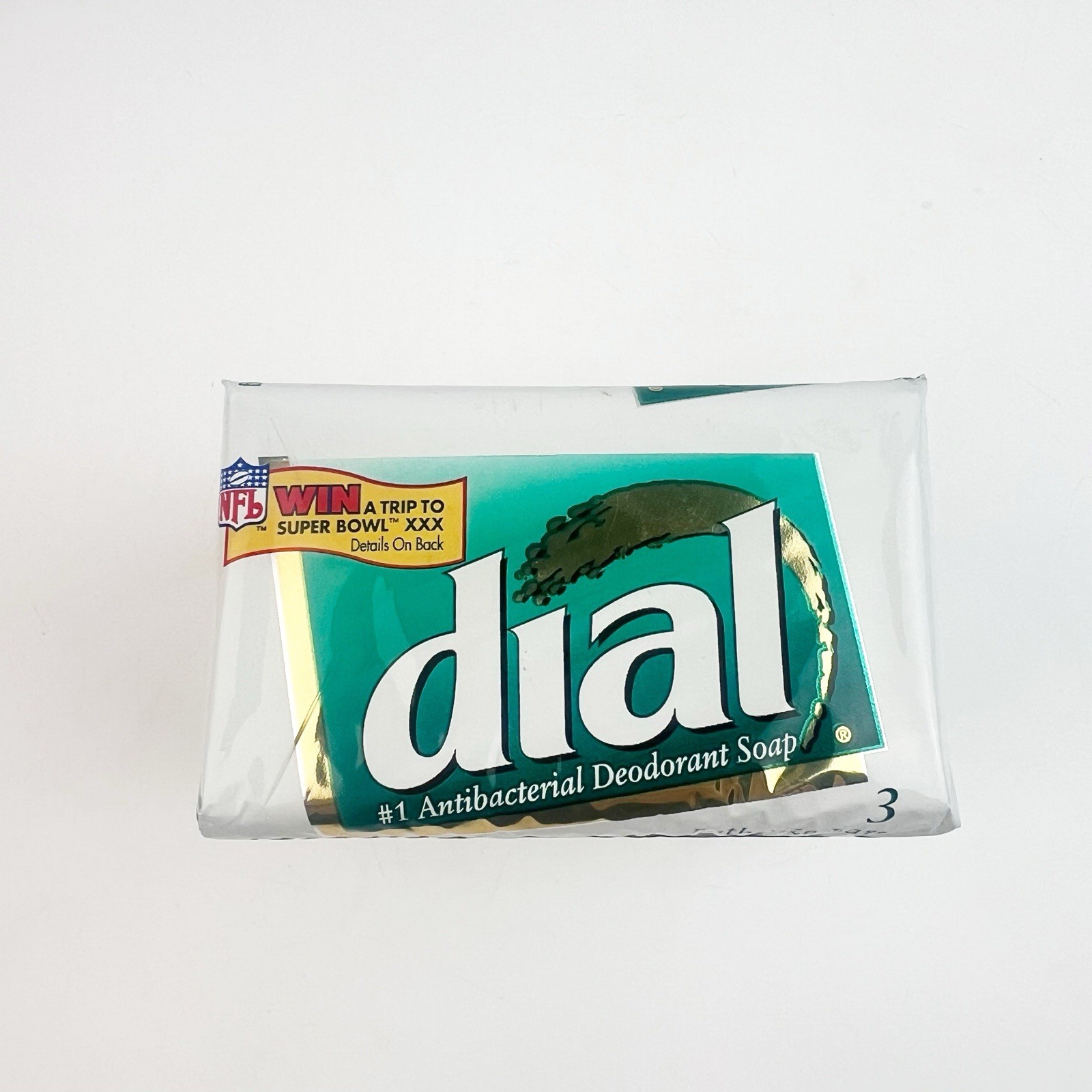 NEW Vtg 1995 Dial Soap White Antibacterial Deodorant 3 Bars Super Bowl Ad