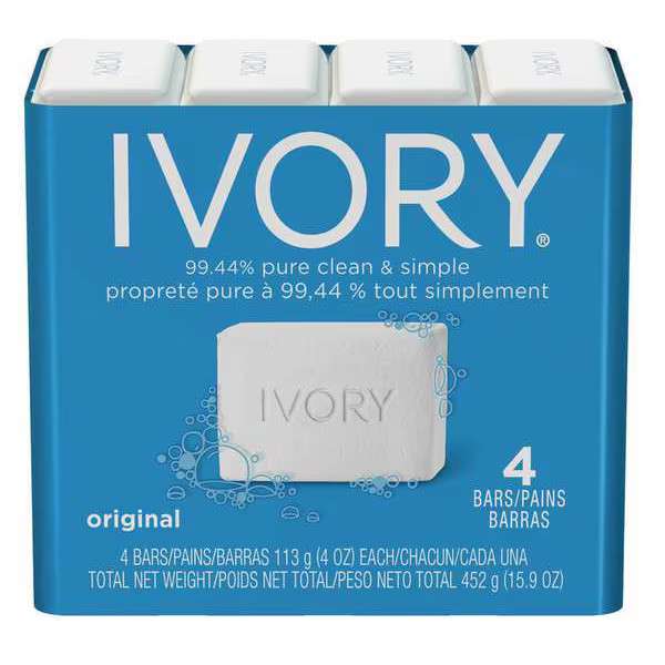 Ivory Body Soap, Fresh, White, 4 oz, Deodorizing, Wrapped 82757 Ivory 82757 4 oz