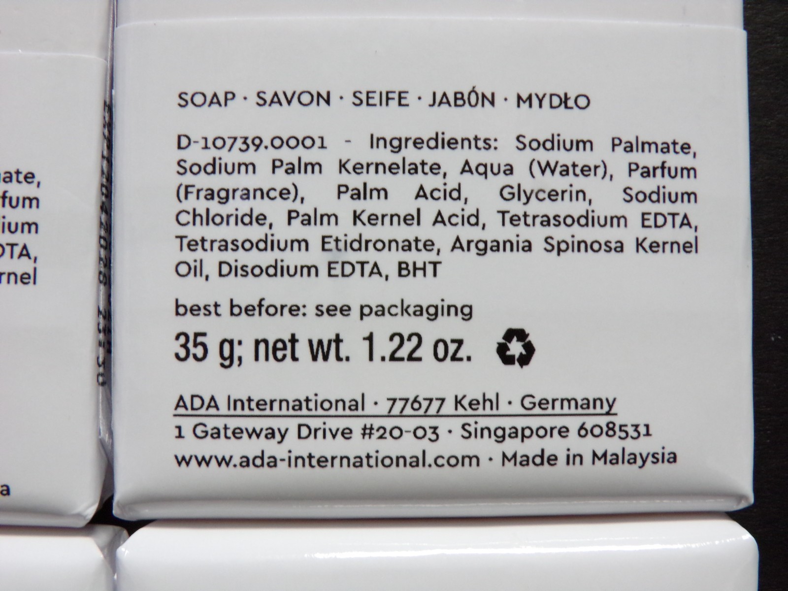 4 NEW BALMAIN PARIS MINI HAND SOAP TRAVEL SIZE BARS 35g 1.22oz. MADE IN MALAYSIA
