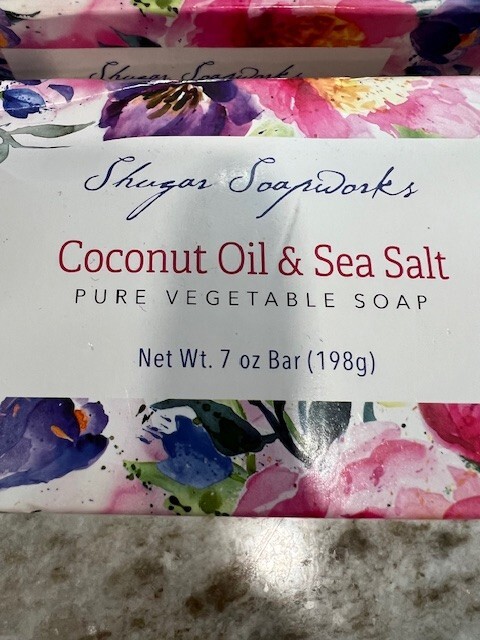 Shugar Soapworks Coconut Oil And Sea Salt Pure Vegetable Soap 3 NEW Bars