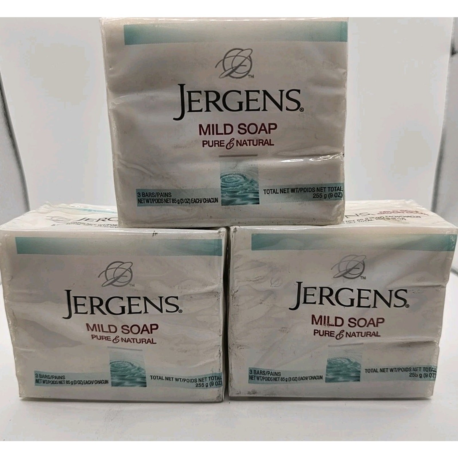 3 Packs Jergens Mild Bar Soap 3 Bars 3 Oz (9 Bars Total)