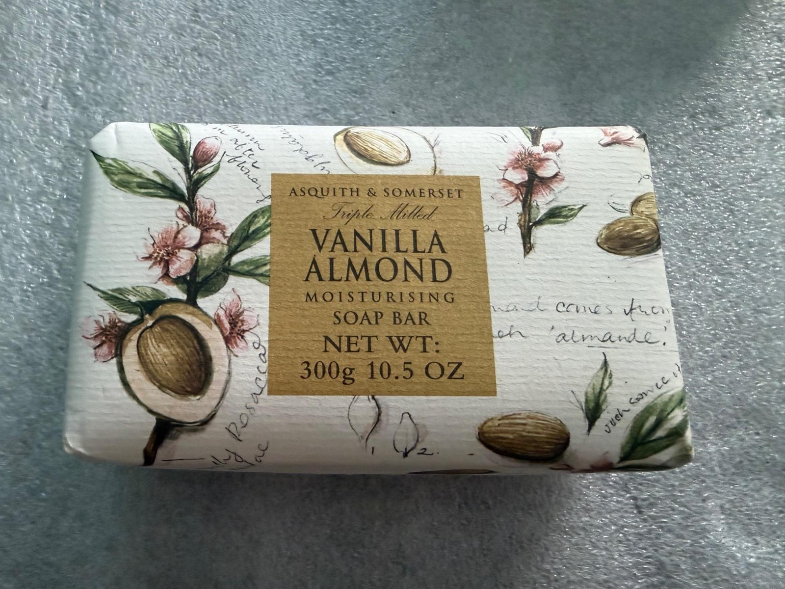 AsQuith & Somerset Vanilla Almond Scented Triple Milled Large Bar Soap