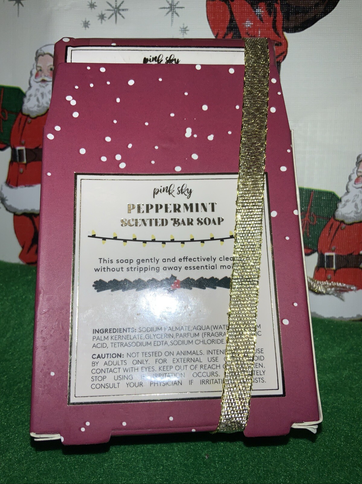Pink Sky Peppermint Scented 10.5 Oz Luxury Bar,/ HOLIDAY /Christmas ￼