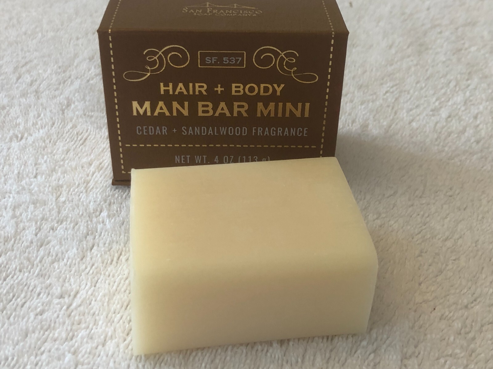 San Francisco Soap Company Man Bar Shampoo Bar 4 Ounce (Cedar + Sandalwood)