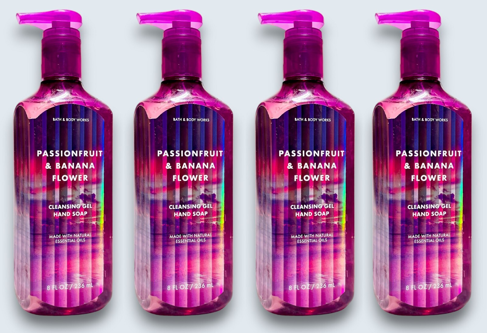 4 Bath & Body Works PASSIONFRUIT BANANA FLOWER Cleansing Gel Hand Soap 8.0 oz
