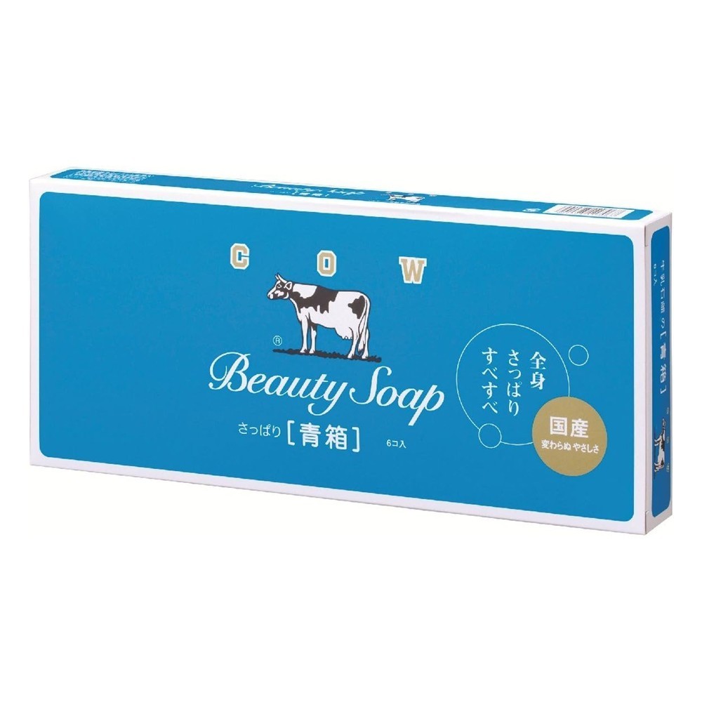 Cow Brand, Japanese Bar Soap, Blue Box, 85g x 6pcs (Pack of 1)