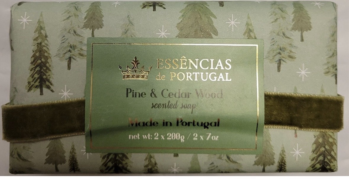 Essentials De Portugal 2 Pack 7 Oz Pine & Cedar Wood Scented Bar Soap Gift