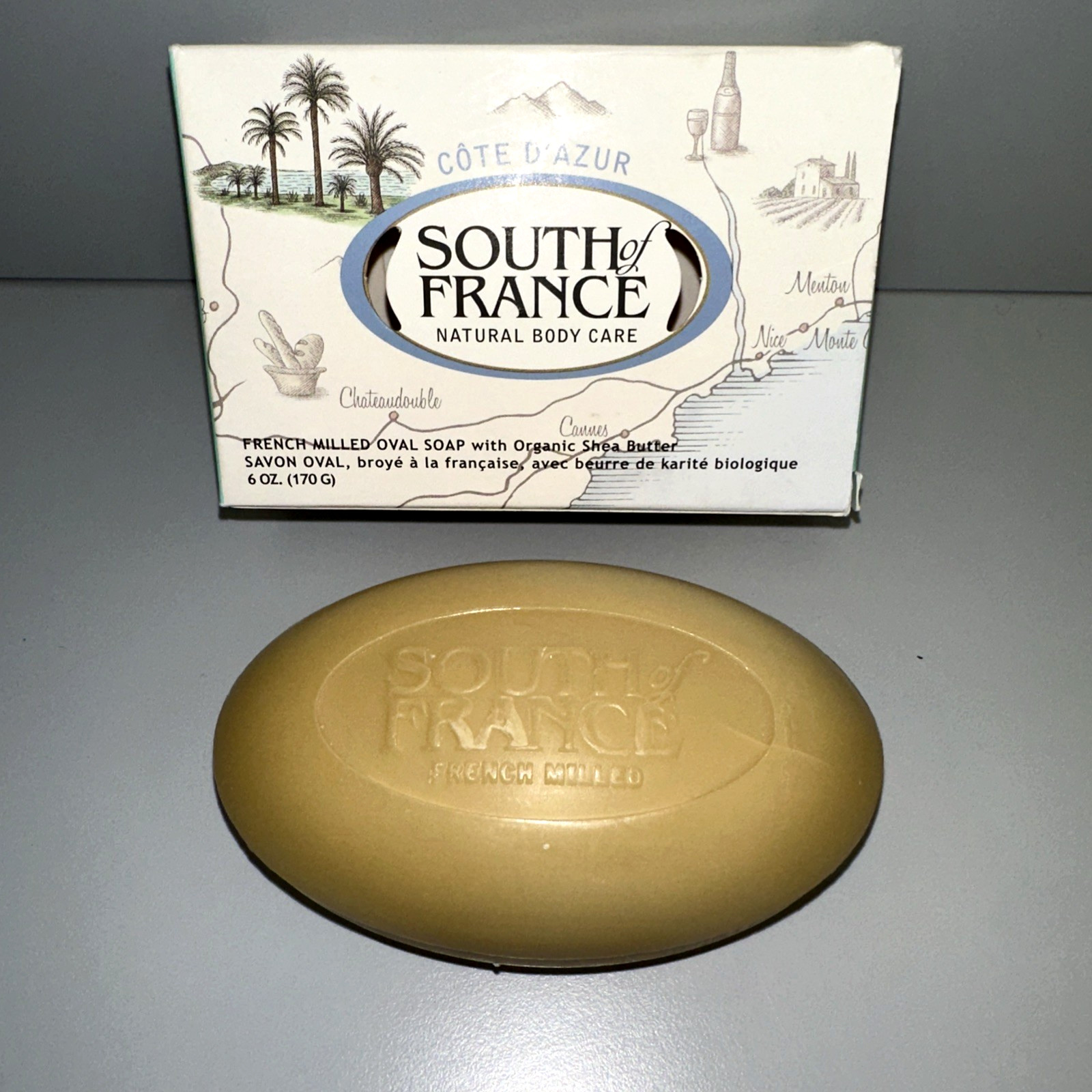 SOUTH OF FRANCE Cote D’Azur French Milled Oval Bar Soap 6 oz