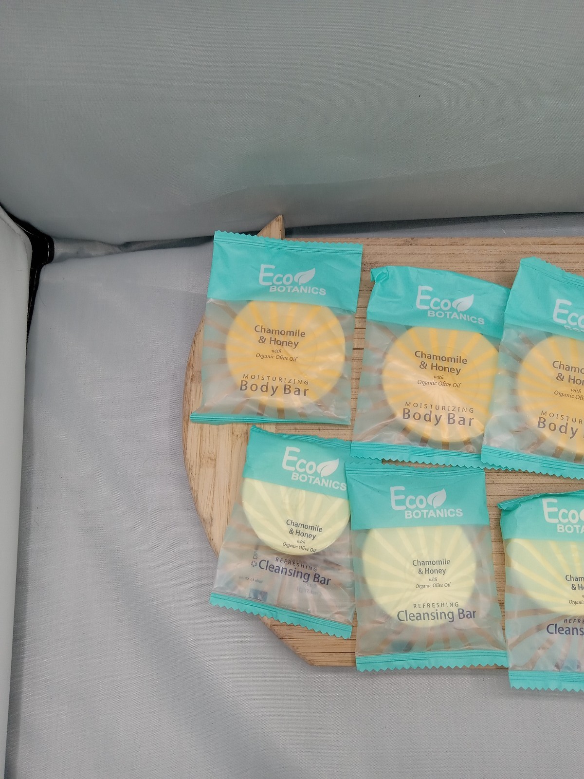 4 Eco Botanics Travel-Size Hotel Body Bar Soap 4 Cleansing Bar Chammomile Honey