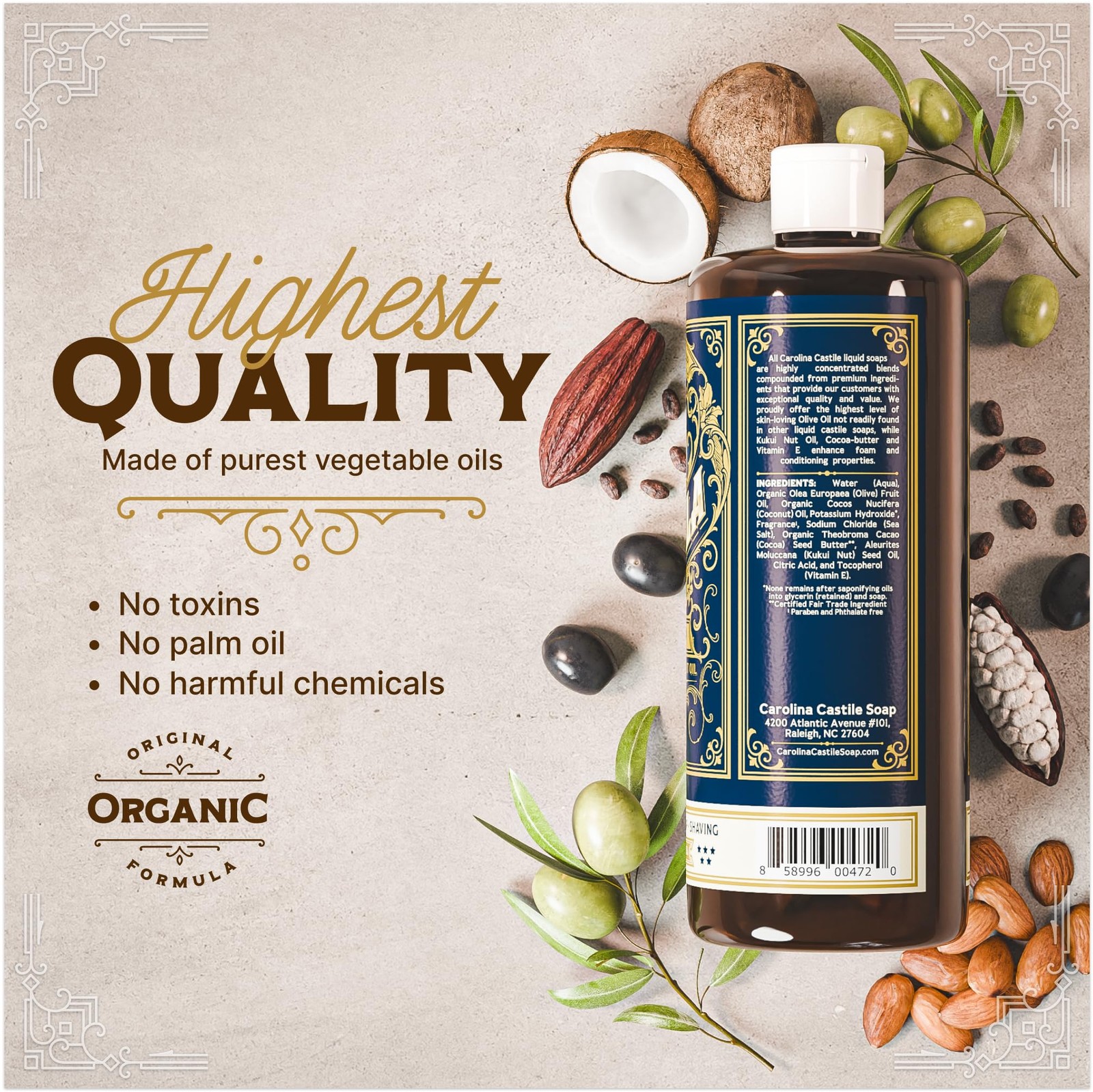 Castile Liquid Body Wash for Sensitive Skin – Natural Shampoo for Men with Ol…