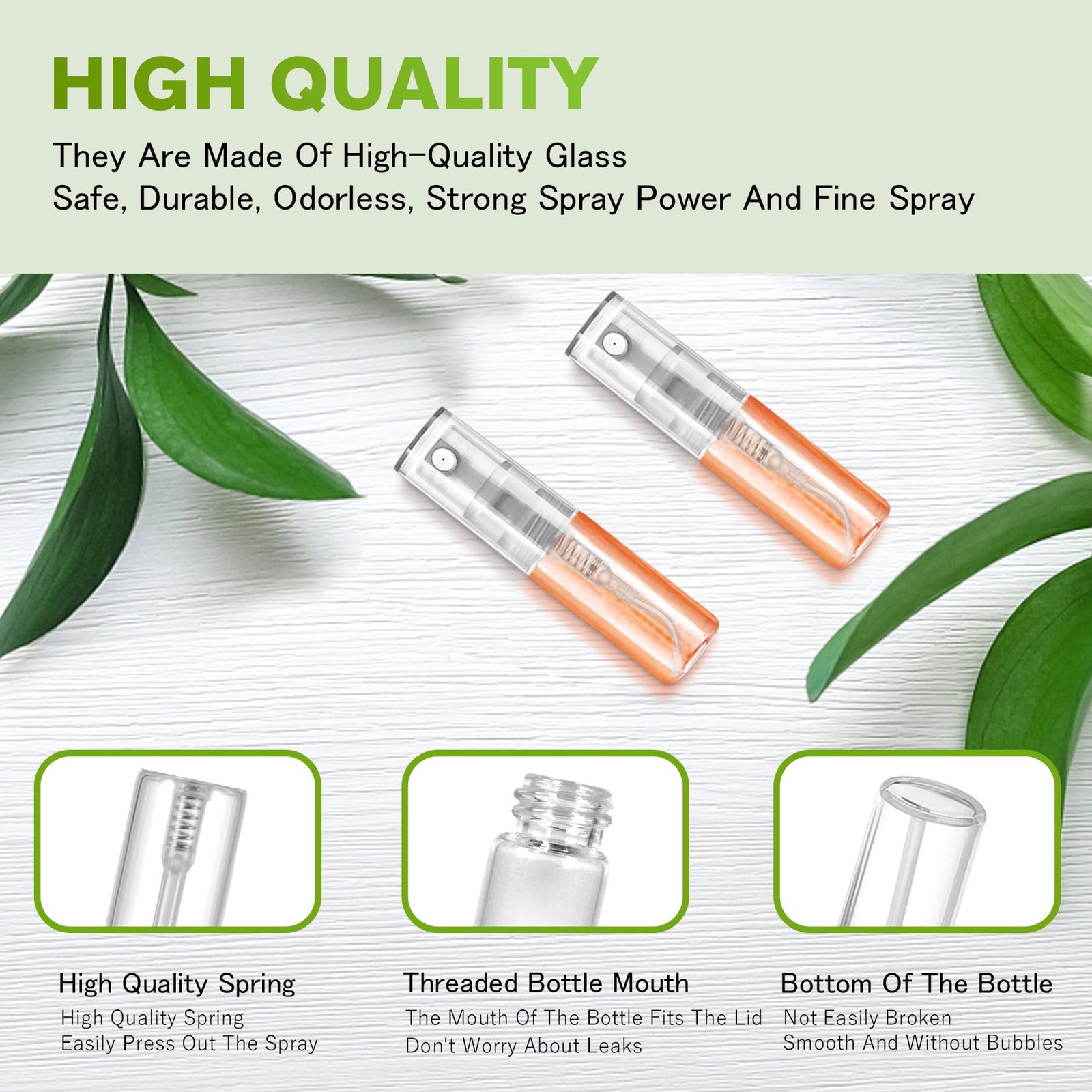 Csdtylh 3ml Mini Refillable Glass Spray Bottle Atomizer Perfume Essential Oil