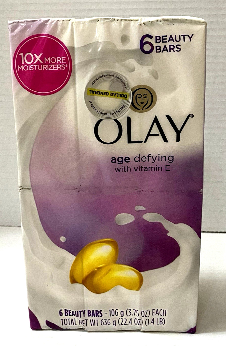 Olay Age Defying Vitamin E Beauty Bar Soap 6 Bars Original Old Formula