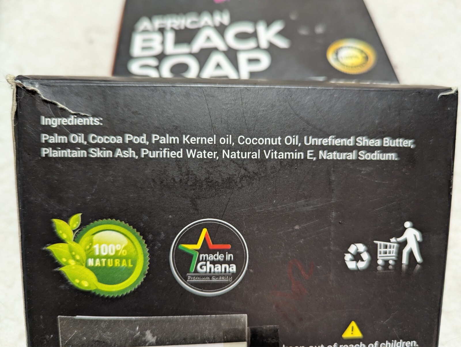 Motherland Goods / African black Soap 16 oz. bar X 2